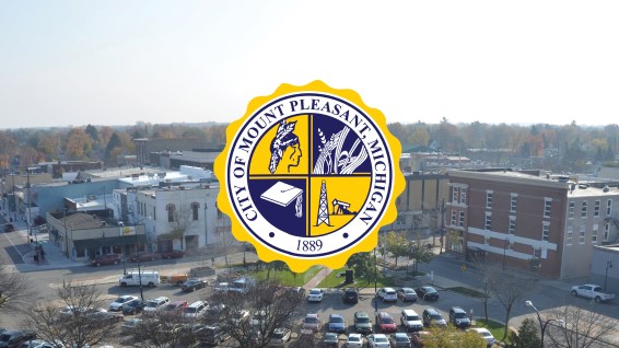 City Logo over downtown