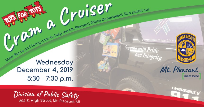 Join the Mt. Pleasant Police to support Toys for Tots and Visit with&nbsp;Santa