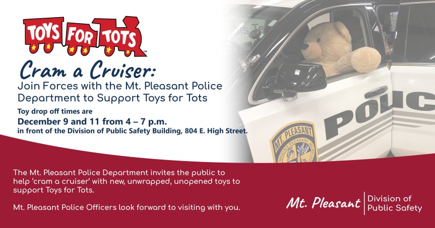 Cram a Cruiser: Join Forces with the Mt. Pleasant Police Department to Support Toys for&nbsp;Tots