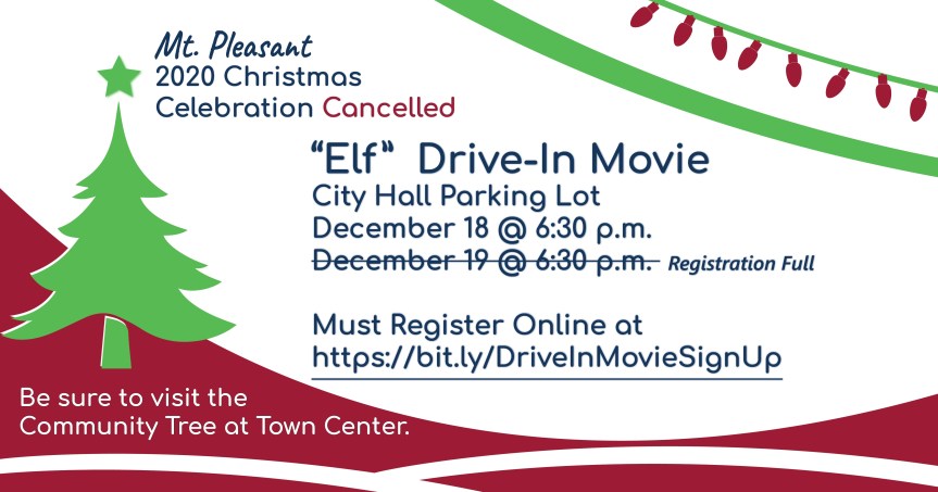 Mt. Pleasant Christmas Celebration Cancelled (Updated 11/20 and&nbsp;11/24/2020)