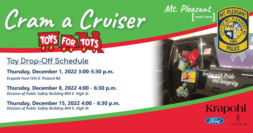 Cram a Cruiser: Join Forces with the Mt. Pleasant Police Department to Support Toys for&nbsp;Tots