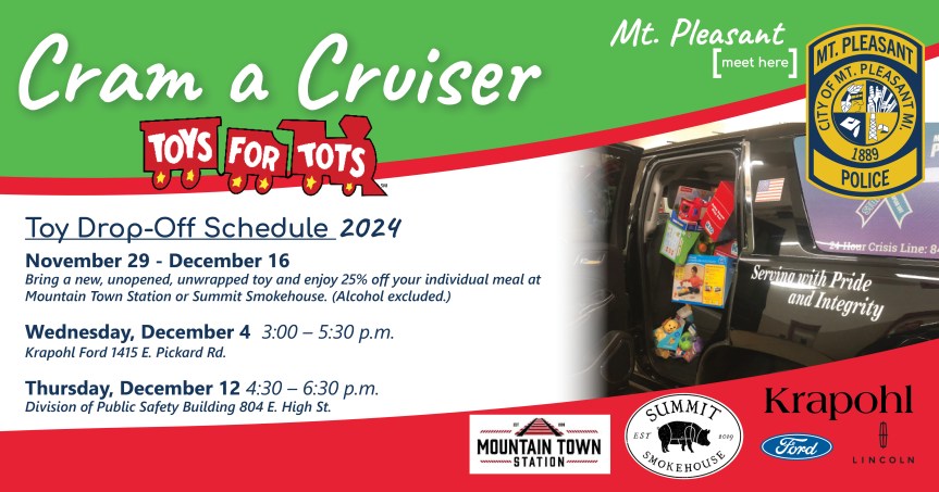 Mt. Pleasant Police Department’s Cram-a-Cruiser Drive Offers Dining Deals and&nbsp;Fun