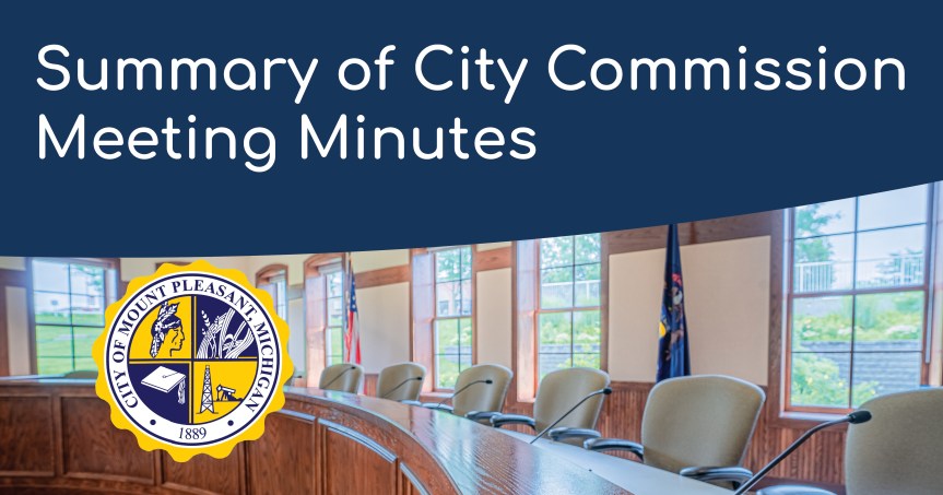 Summary of Minutes from the 11/10/2025 Mt. Pleasant City Commission&nbsp;Meeting