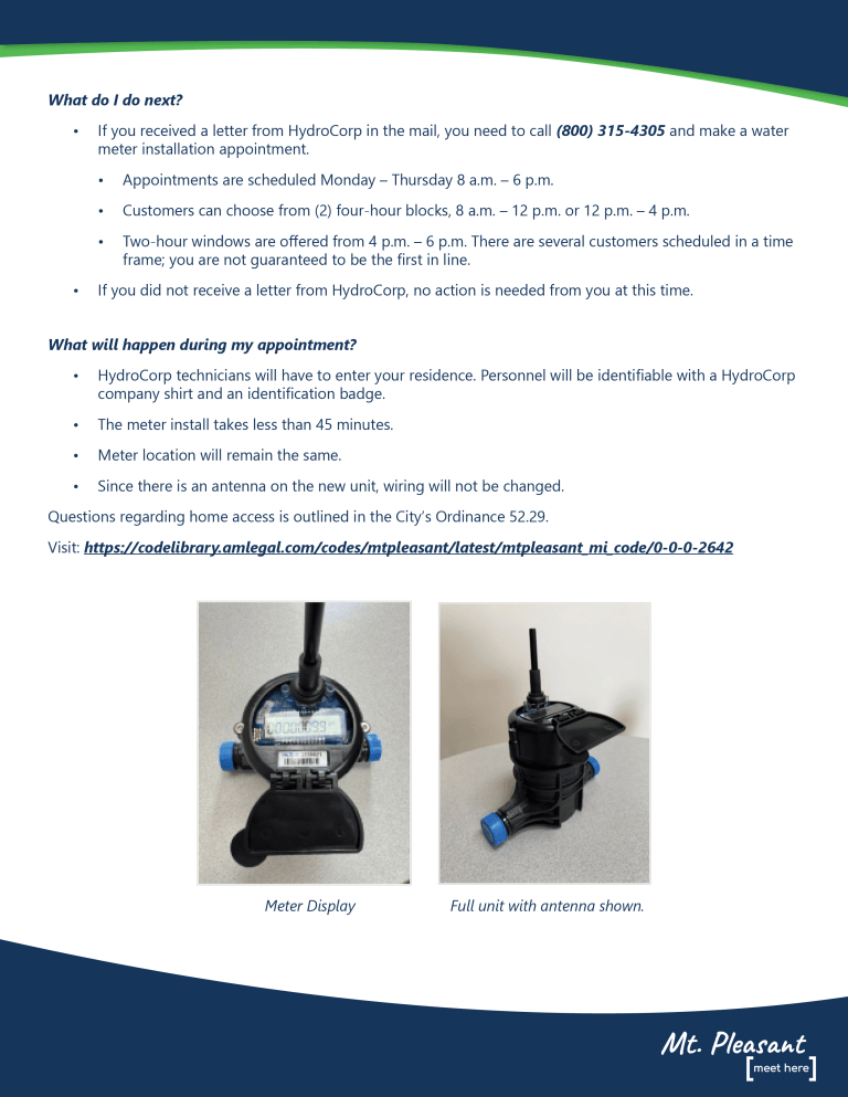 UPDATED with FAQ: Mt. Pleasant to Replace Water Meters and Continue ...